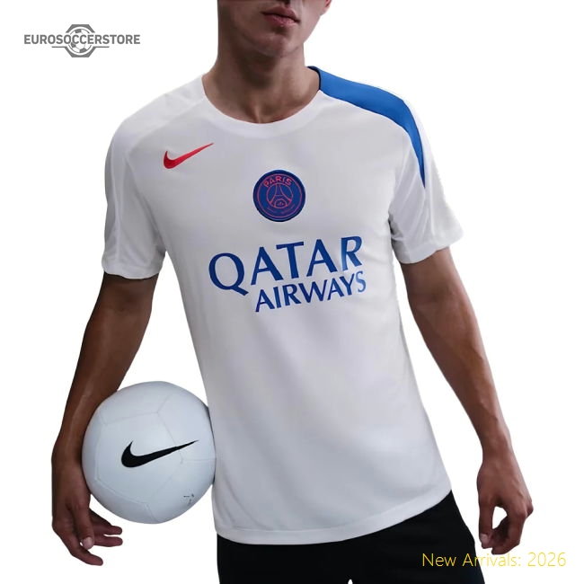 2025-2026 PSG T90 Third Strike Dri-Fit Shirt (White)-PitchVibe Kits